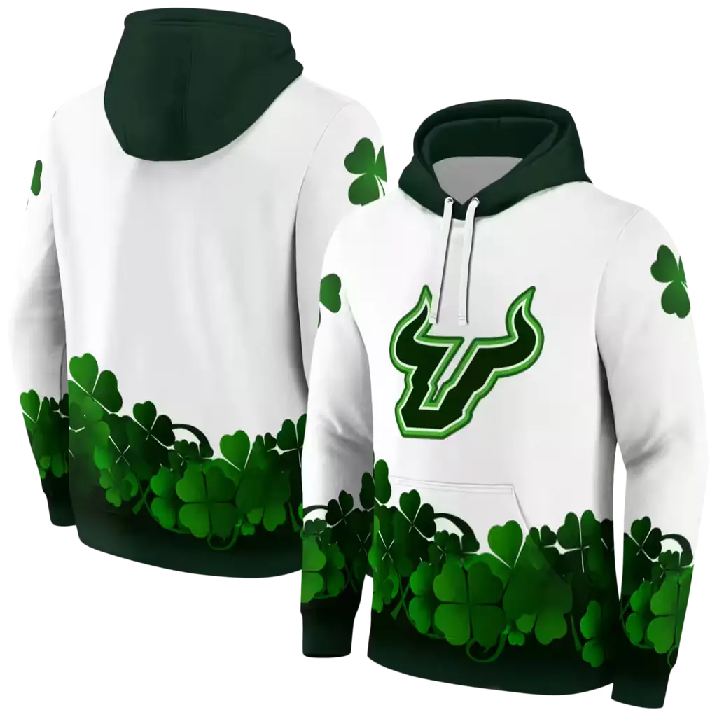 south florida bulls lucky motif white green hoodie fashion forward south florida bulls lucky motif white green hoodie fashion forward
