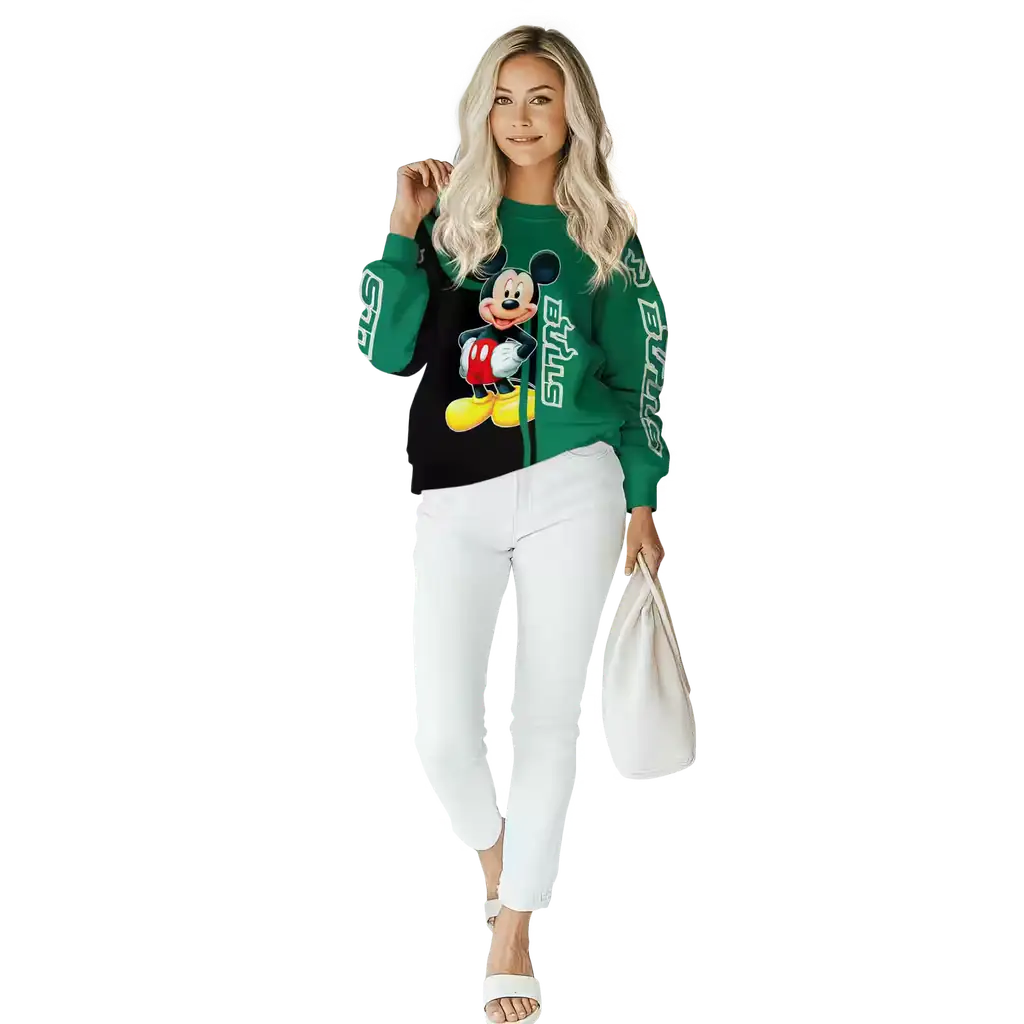 south florida bulls mickey mouse green black hoodie trendy south florida bulls mickey mouse green black hoodie trendy