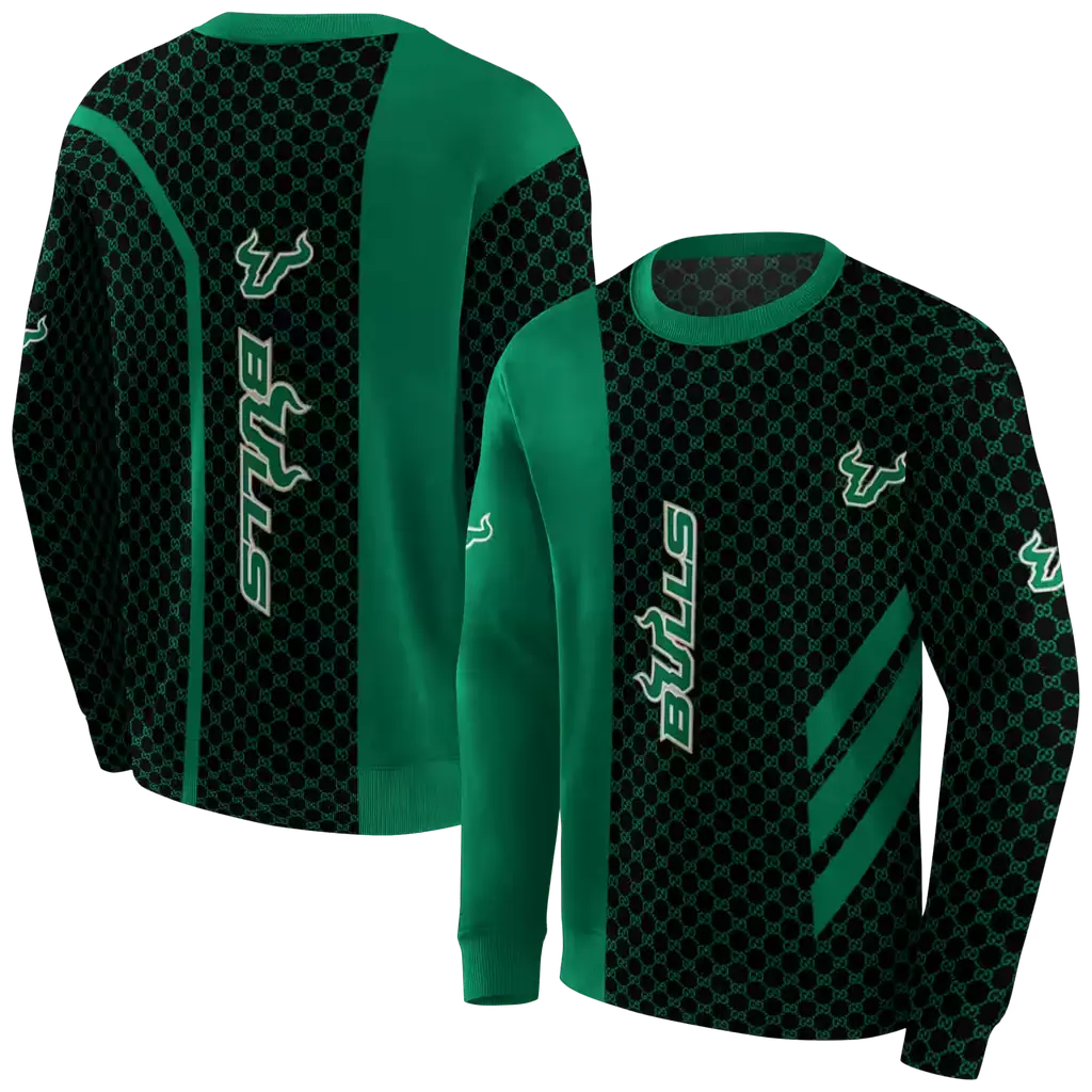 south florida bulls monogram pattern green hoodie premium grade south florida bulls monogram pattern green hoodie premium grade