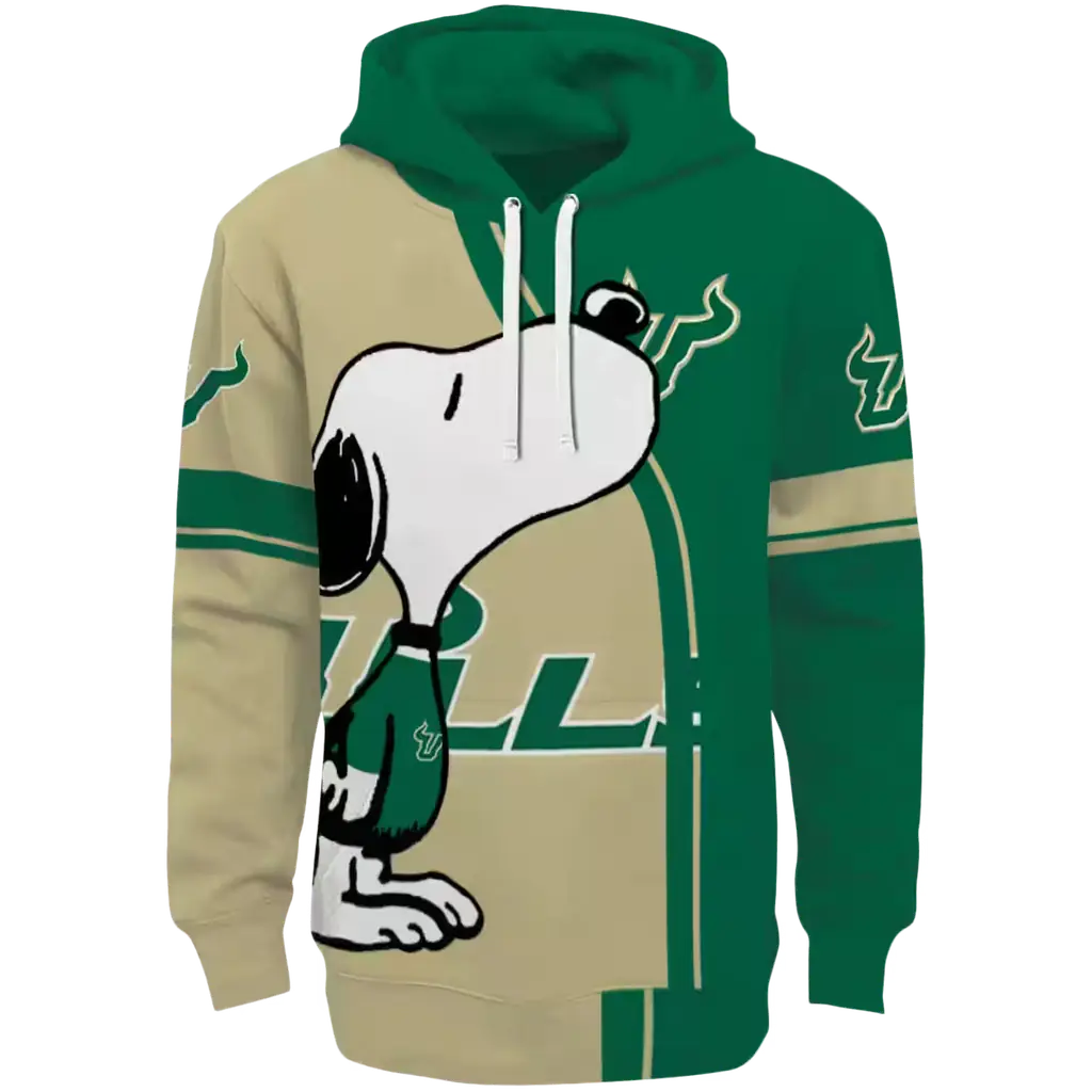 south florida bulls playful snoopy green hoodie best selling south florida bulls playful snoopy green hoodie best selling
