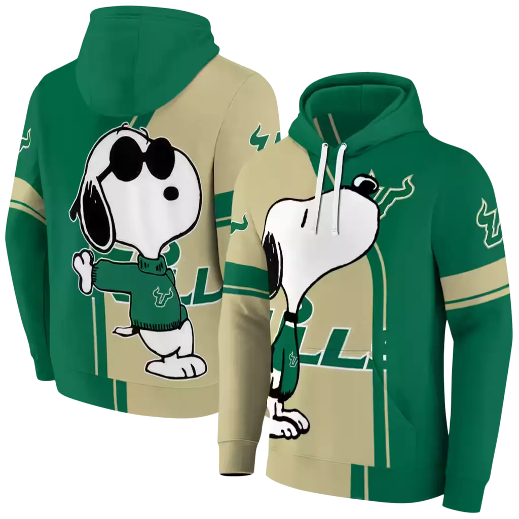 south florida bulls playful snoopy green hoodie fashion forward south florida bulls playful snoopy green hoodie fashion forward
