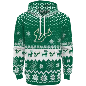 south florida bulls reindeer motif green hoodie best selling