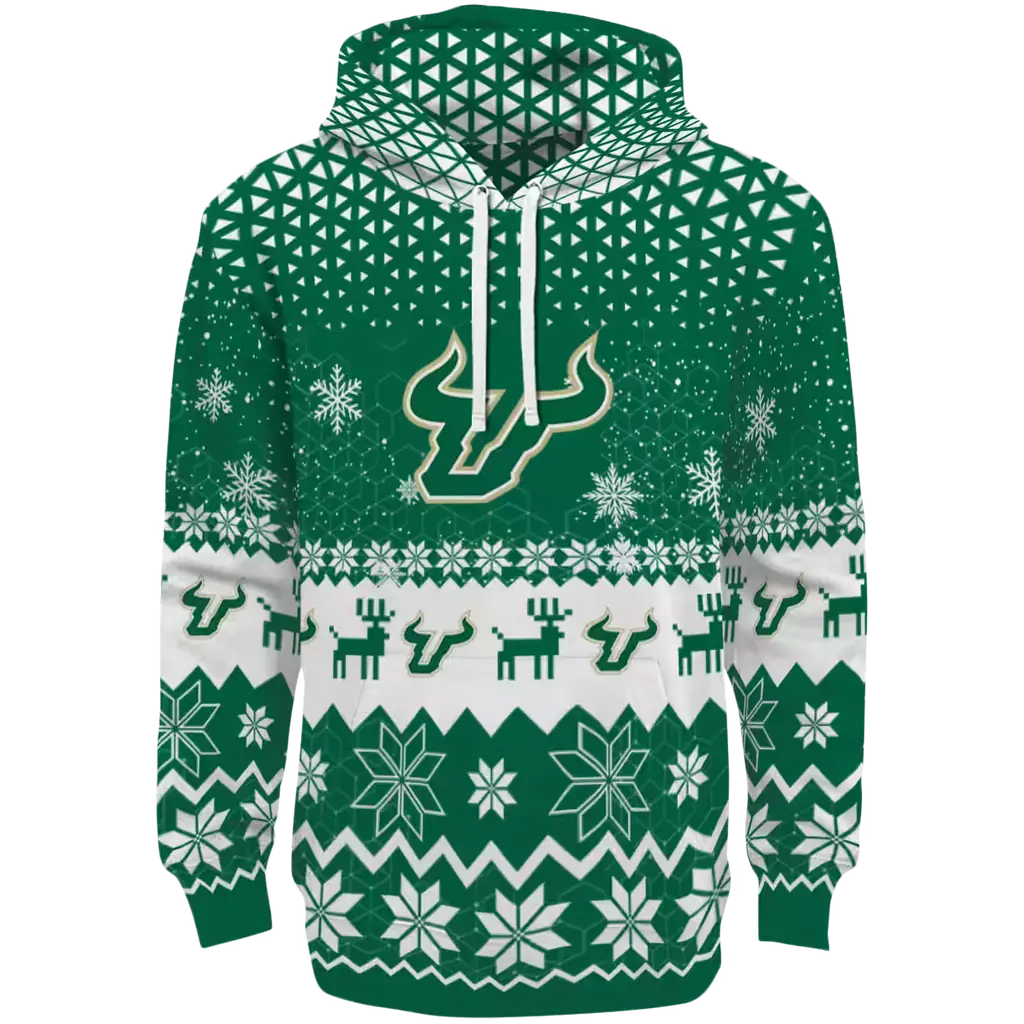 south florida bulls reindeer motif green hoodie best selling south florida bulls reindeer motif green hoodie best selling