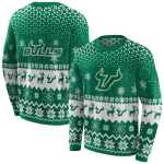 south florida bulls reindeer motif green hoodie best selling