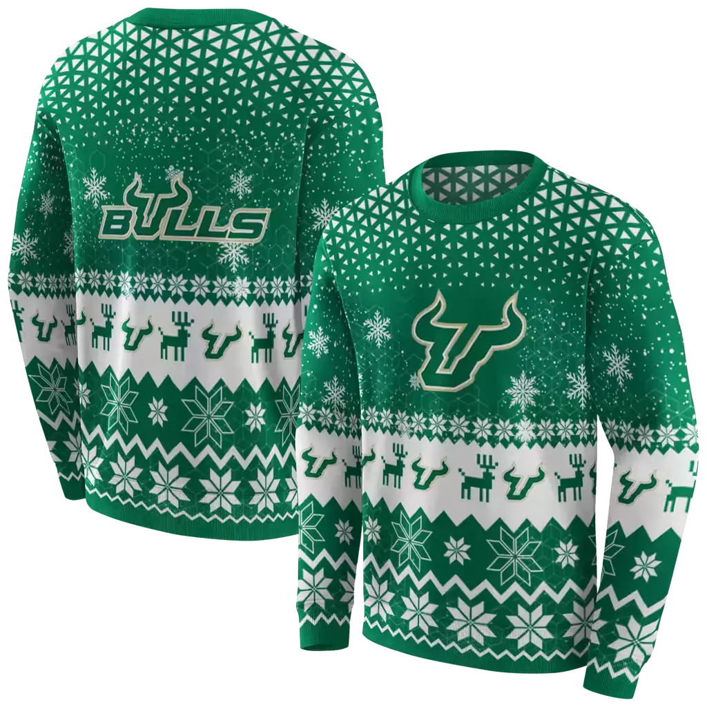 south florida bulls reindeer motif green hoodie premium grade south florida bulls reindeer motif green hoodie premium grade