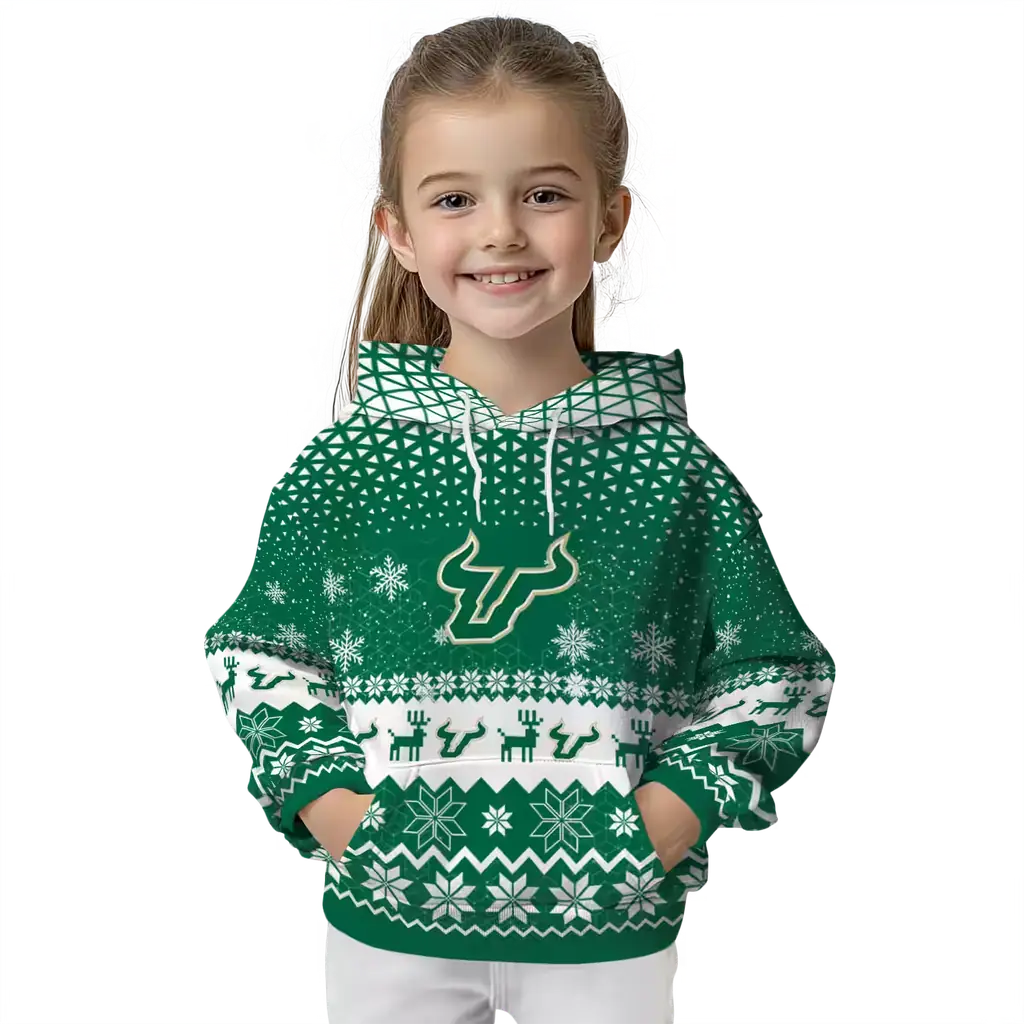 south florida bulls reindeer motif green hoodie top rated south florida bulls reindeer motif green hoodie top rated
