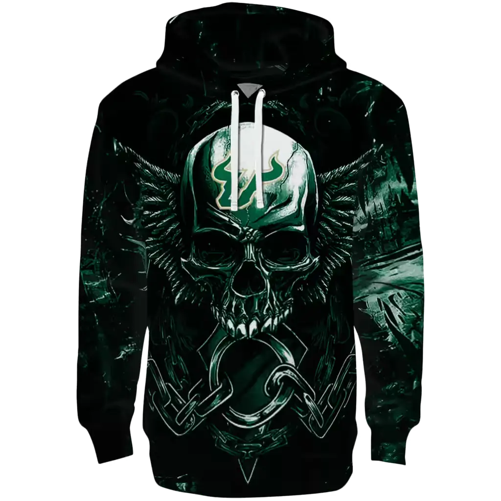 south florida bulls skull artwork green black hoodie best selling south florida bulls skull artwork green black hoodie best selling