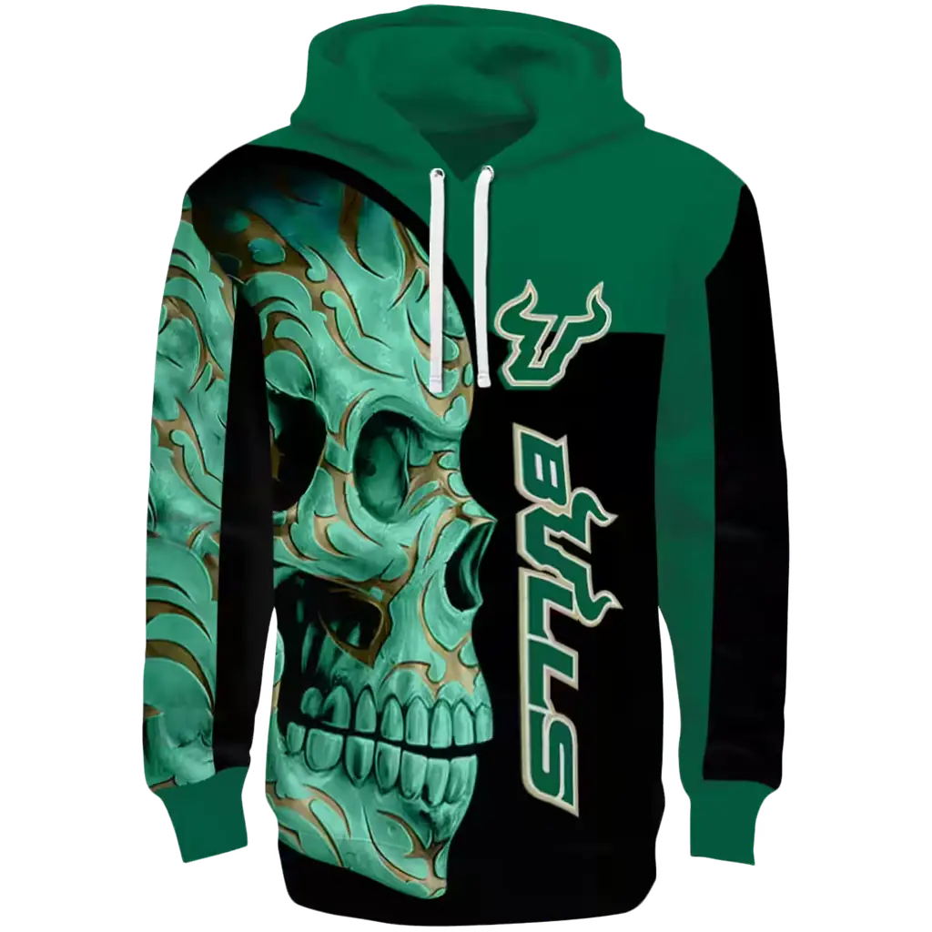 south florida bulls skull motif green black hoodie best selling south florida bulls skull motif green black hoodie best selling