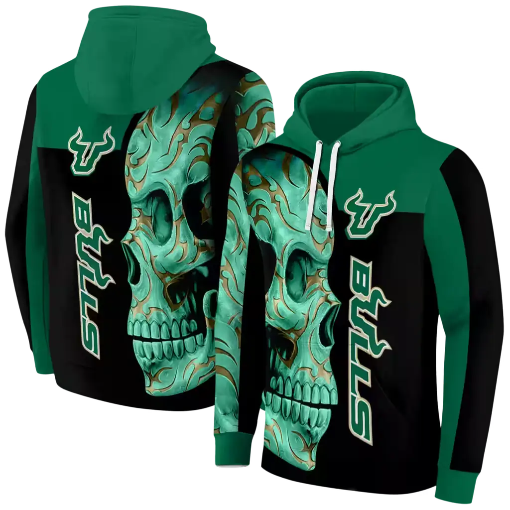 south florida bulls skull motif green black hoodie fashion forward south florida bulls skull motif green black hoodie fashion forward