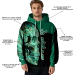 south florida bulls skull motif green black hoodie best selling