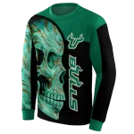 south florida bulls skull motif green black hoodie best selling