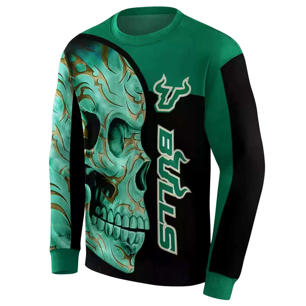 south florida bulls skull motif green black hoodie new arrival south florida bulls skull motif green black hoodie new arrival