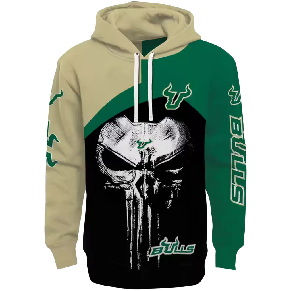 south florida bulls skull punisher gold black hoodie best selling south florida bulls skull punisher gold black hoodie best selling