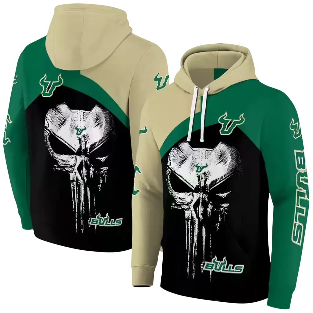 south florida bulls skull punisher gold black hoodie fashion forward south florida bulls skull punisher gold black hoodie fashion forward