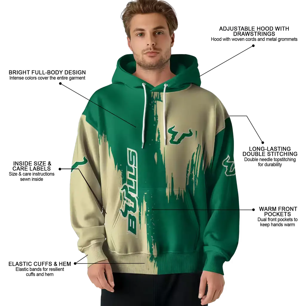 south florida bulls splatter effect green hoodie latest model south florida bulls splatter effect green hoodie latest model