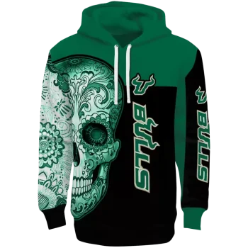 south florida bulls sugar skull green black hoodie best selling