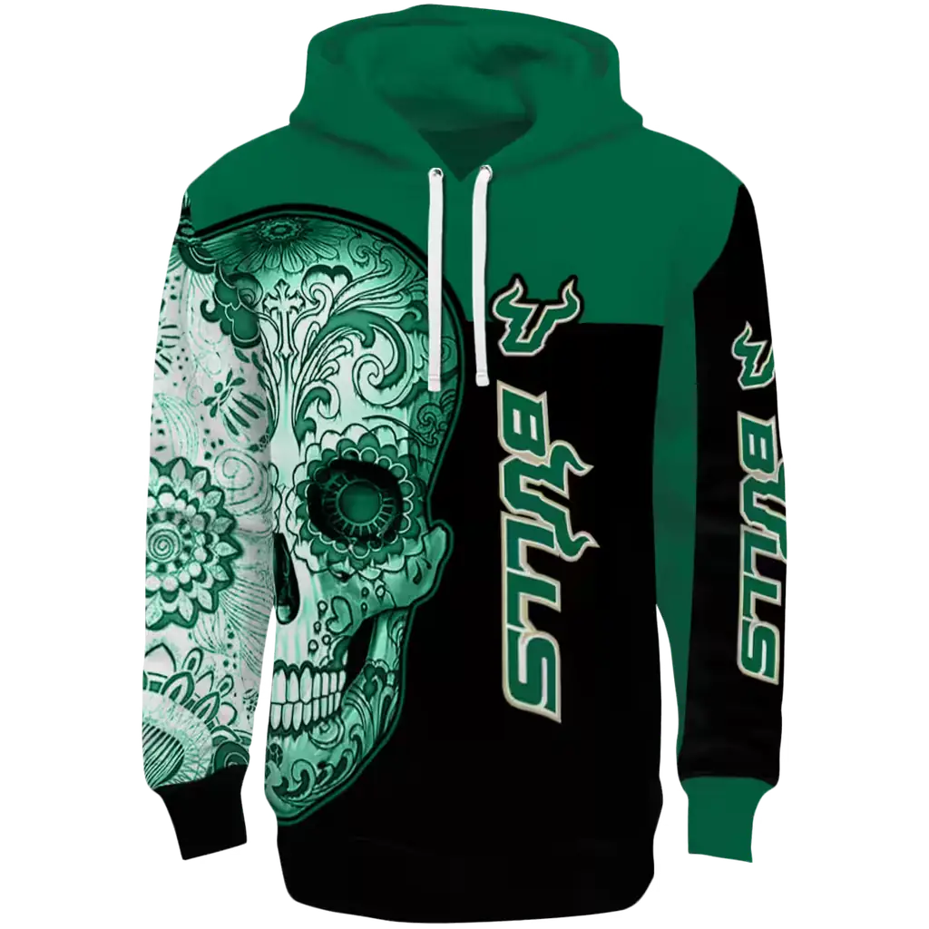 south florida bulls sugar skull green black hoodie best selling south florida bulls sugar skull green black hoodie best selling