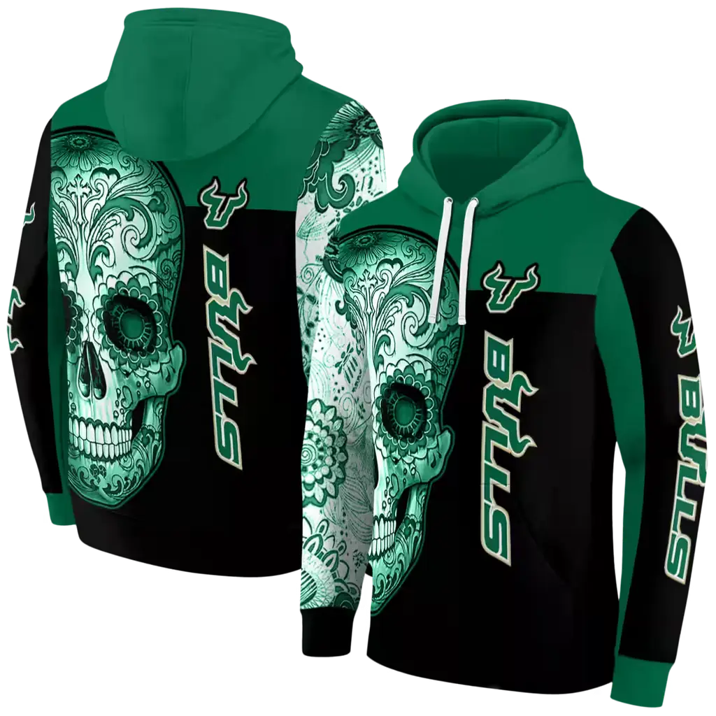 south florida bulls sugar skull green black hoodie fashion forward south florida bulls sugar skull green black hoodie fashion forward
