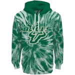 south florida bulls tie dye pattern green hoodie best selling