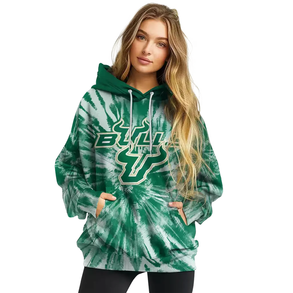 south florida bulls tie dye pattern green hoodie high quality south florida bulls tie dye pattern green hoodie high quality