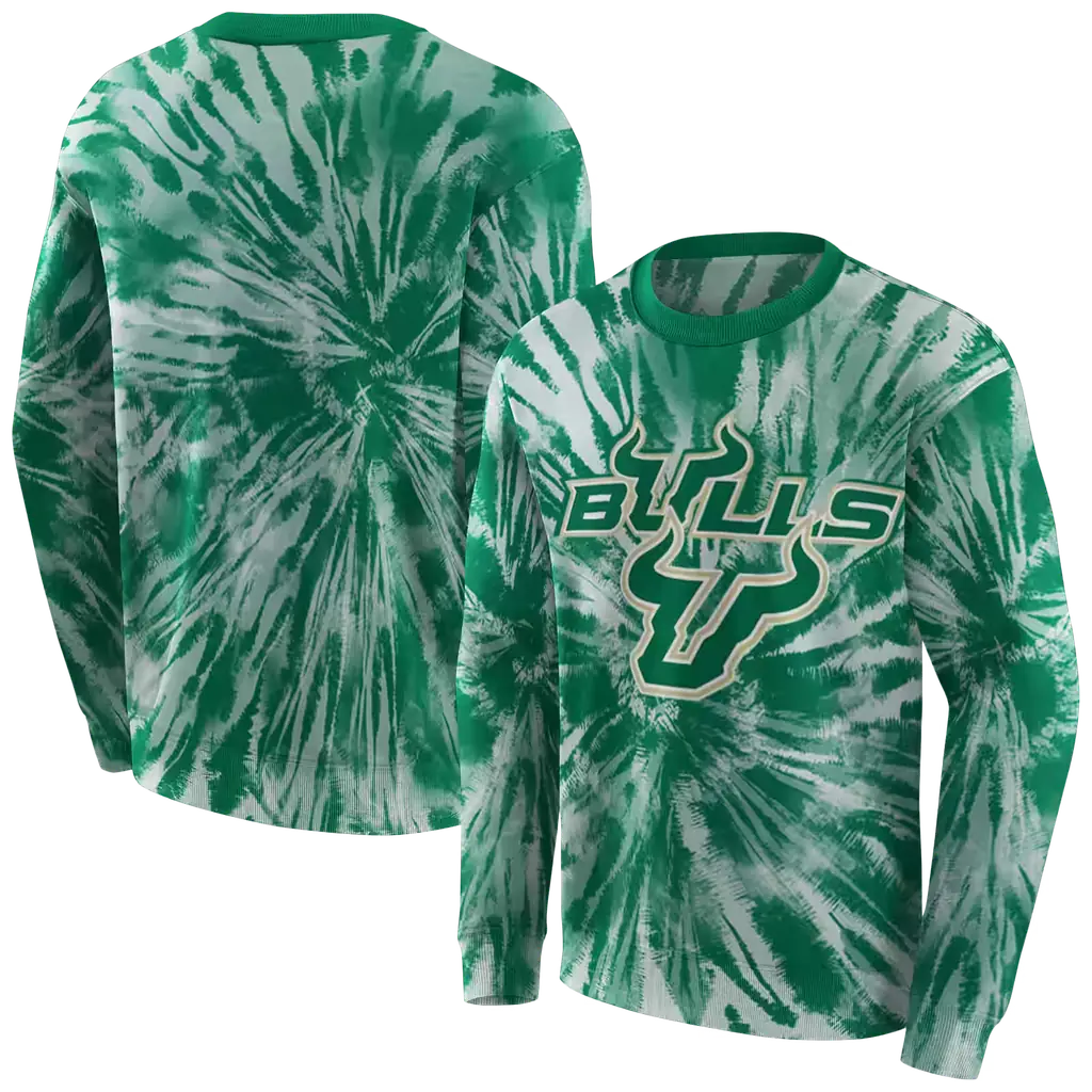 south florida bulls tie dye pattern green hoodie premium grade south florida bulls tie dye pattern green hoodie premium grade