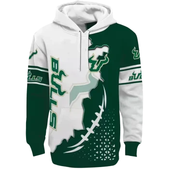 south florida bulls triangular pattern green white hoodie best selling