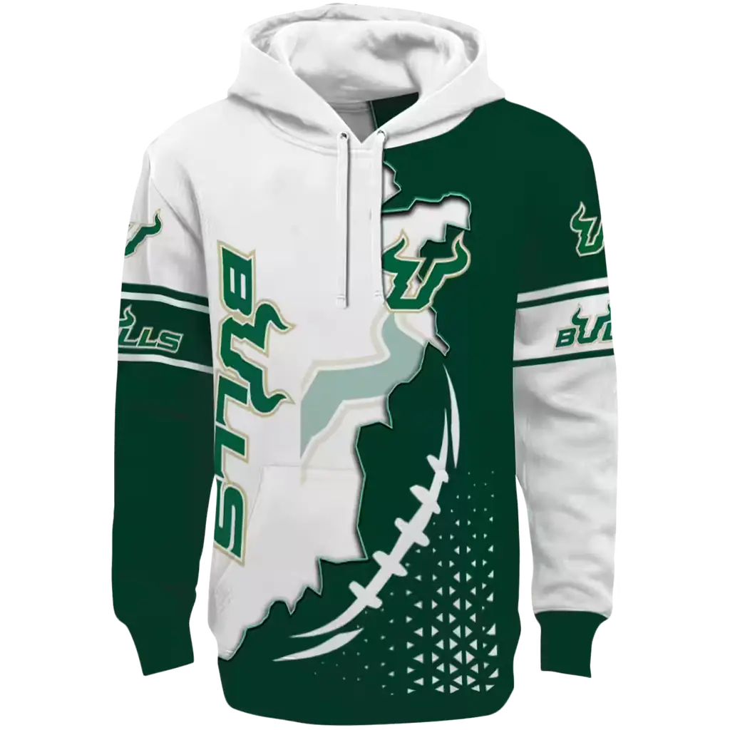 south florida bulls triangular pattern green white hoodie best selling south florida bulls triangular pattern green white hoodie best selling