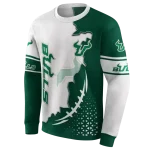 south florida bulls triangular pattern green white hoodie best selling