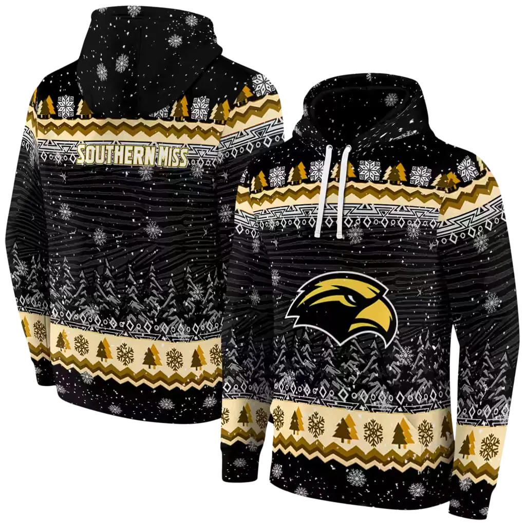 southern miss golden eagles christmas trees black hoodie fashion forward southern miss golden eagles christmas trees black hoodie fashion forward
