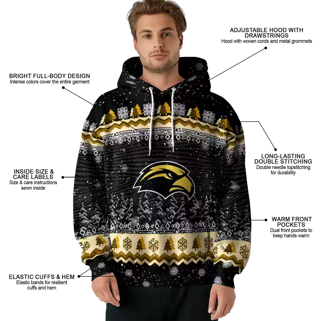 southern miss golden eagles christmas trees black hoodie latest model southern miss golden eagles christmas trees black hoodie latest model