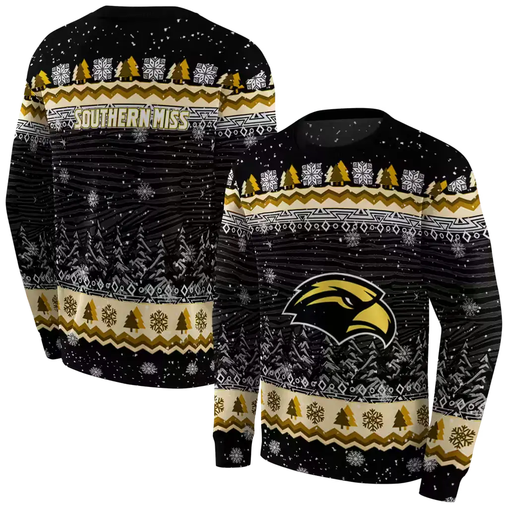 southern miss golden eagles christmas trees black hoodie premium grade southern miss golden eagles christmas trees black hoodie premium grade