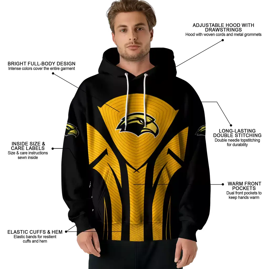 southern miss golden eagles concentric lines black hoodie latest model southern miss golden eagles concentric lines black hoodie latest model