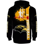 southern miss golden eagles football heartbeat black hoodie best selling