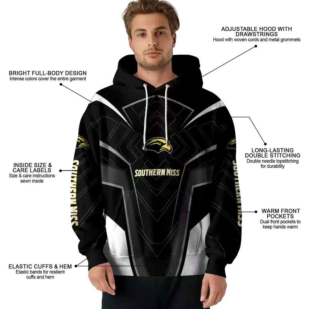southern miss golden eagles futuristic pattern black hoodie latest model southern miss golden eagles futuristic pattern black hoodie latest model