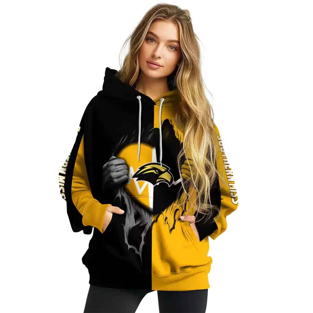 southern miss golden eagles heartbeat graphic black hoodie high quality southern miss golden eagles heartbeat graphic black hoodie high quality