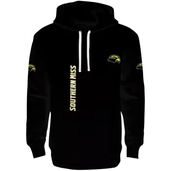 southern miss golden eagles monogram pattern black hoodie best selling