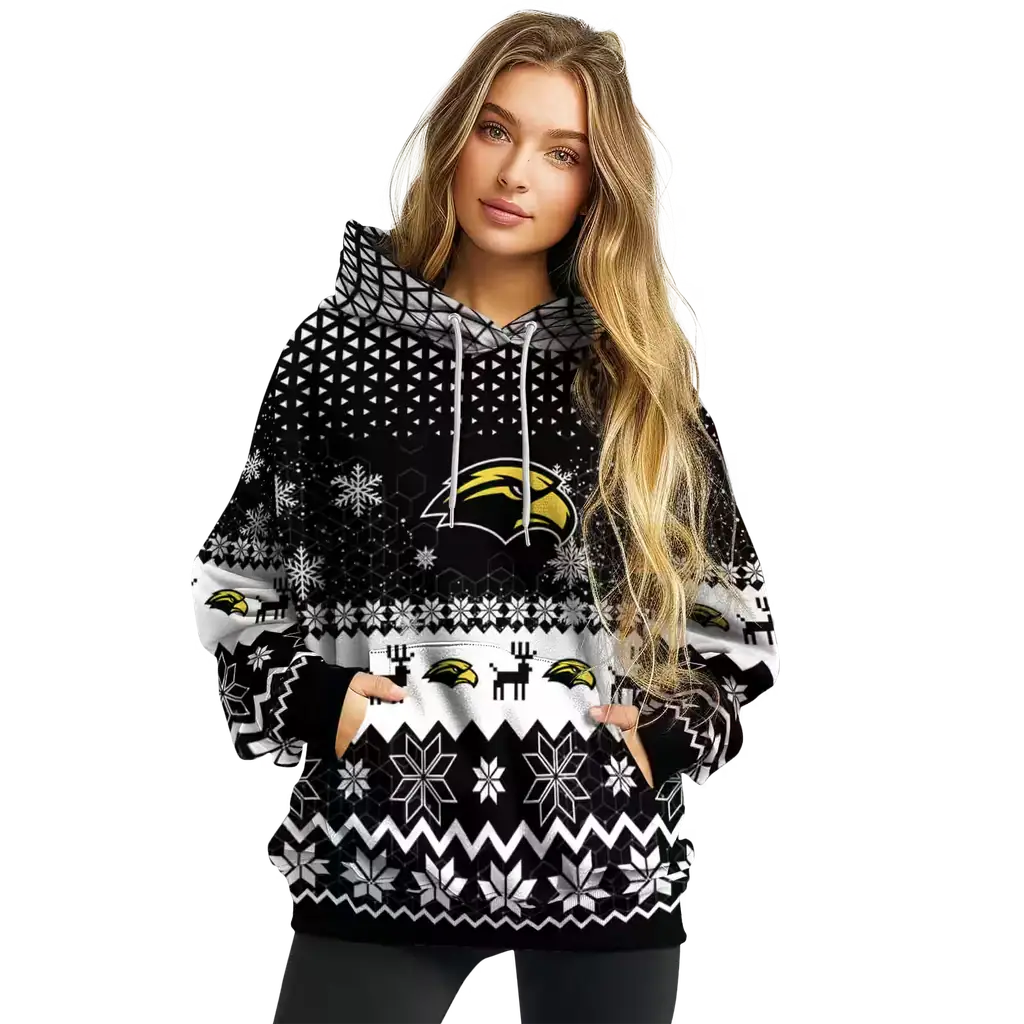 southern miss golden eagles reindeer motif black hoodie high quality southern miss golden eagles reindeer motif black hoodie high quality