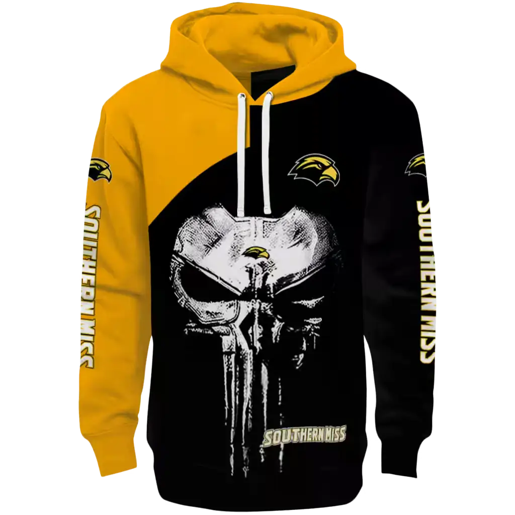 southern miss golden eagles skull punisher gold black hoodie best selling southern miss golden eagles skull punisher gold black hoodie best selling