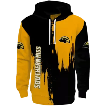 southern miss golden eagles splatter effect black hoodie best selling