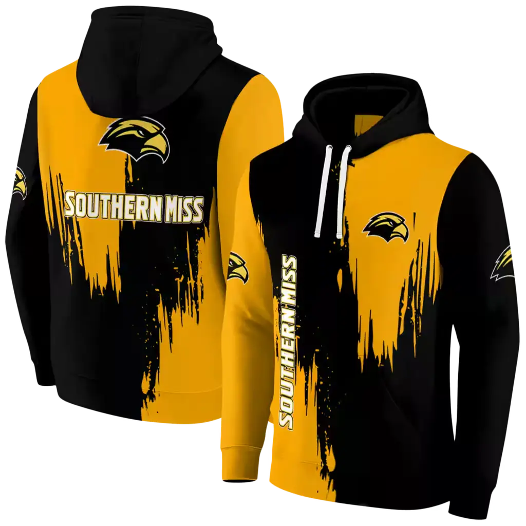 southern miss golden eagles splatter effect black hoodie fashion forward southern miss golden eagles splatter effect black hoodie fashion forward