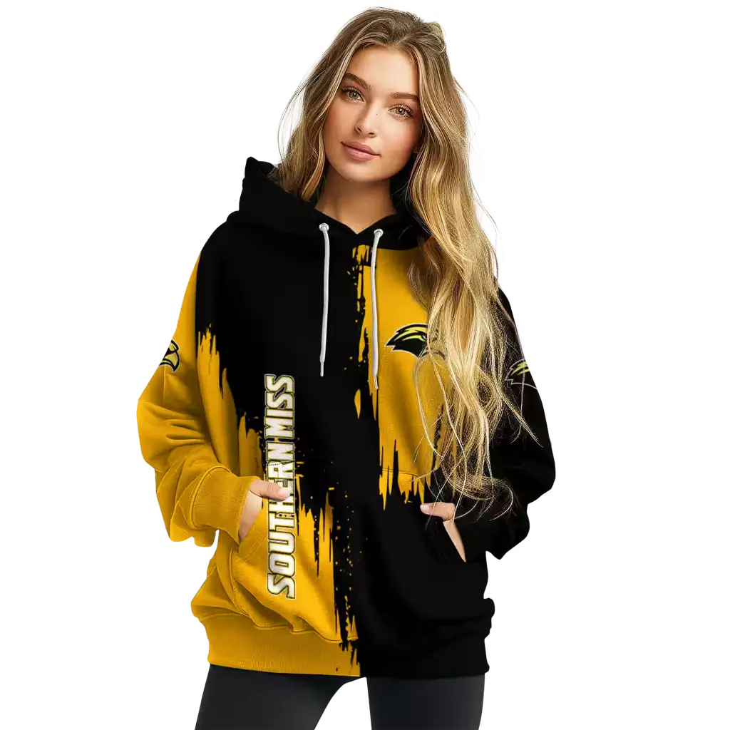 southern miss golden eagles splatter effect black hoodie high quality southern miss golden eagles splatter effect black hoodie high quality