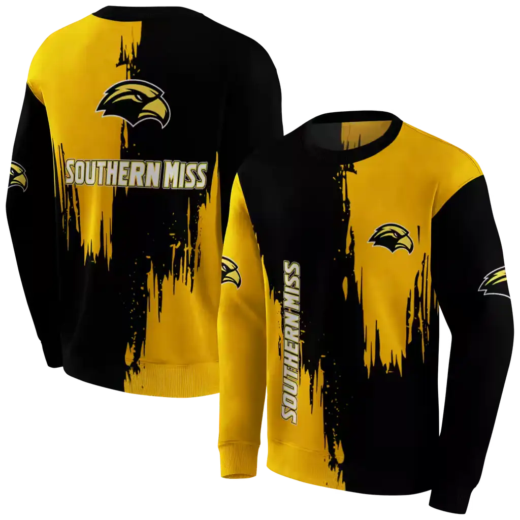 southern miss golden eagles splatter effect black hoodie premium grade southern miss golden eagles splatter effect black hoodie premium grade