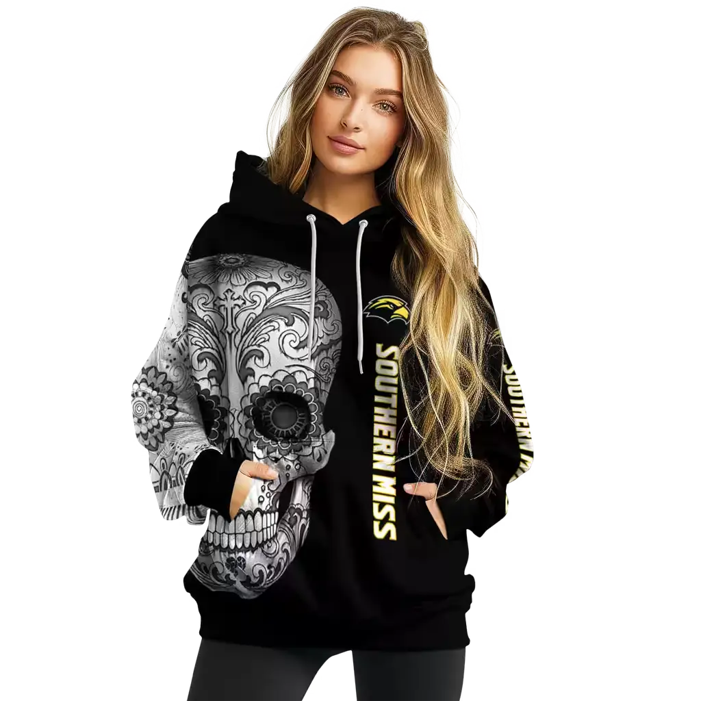 southern miss golden eagles sugar skull black hoodie high quality southern miss golden eagles sugar skull black hoodie high quality