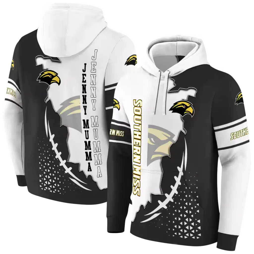 southern miss golden eagles triangular pattern black white hoodie fashion forward southern miss golden eagles triangular pattern black white hoodie fashion forward