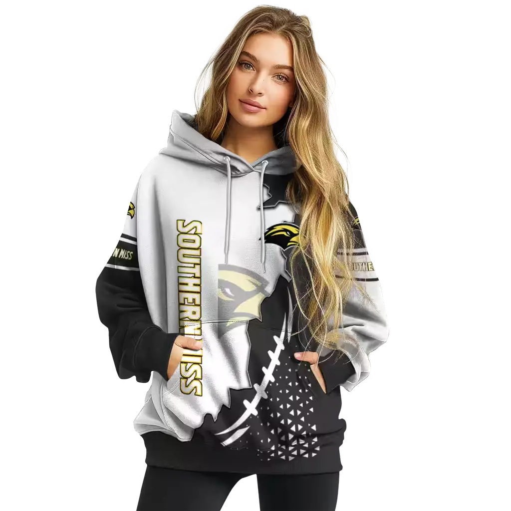 southern miss golden eagles triangular pattern black white hoodie high quality southern miss golden eagles triangular pattern black white hoodie high quality