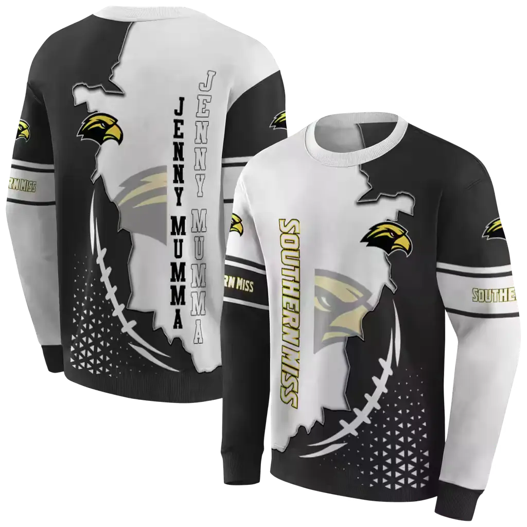southern miss golden eagles triangular pattern black white hoodie premium grade southern miss golden eagles triangular pattern black white hoodie premium grade