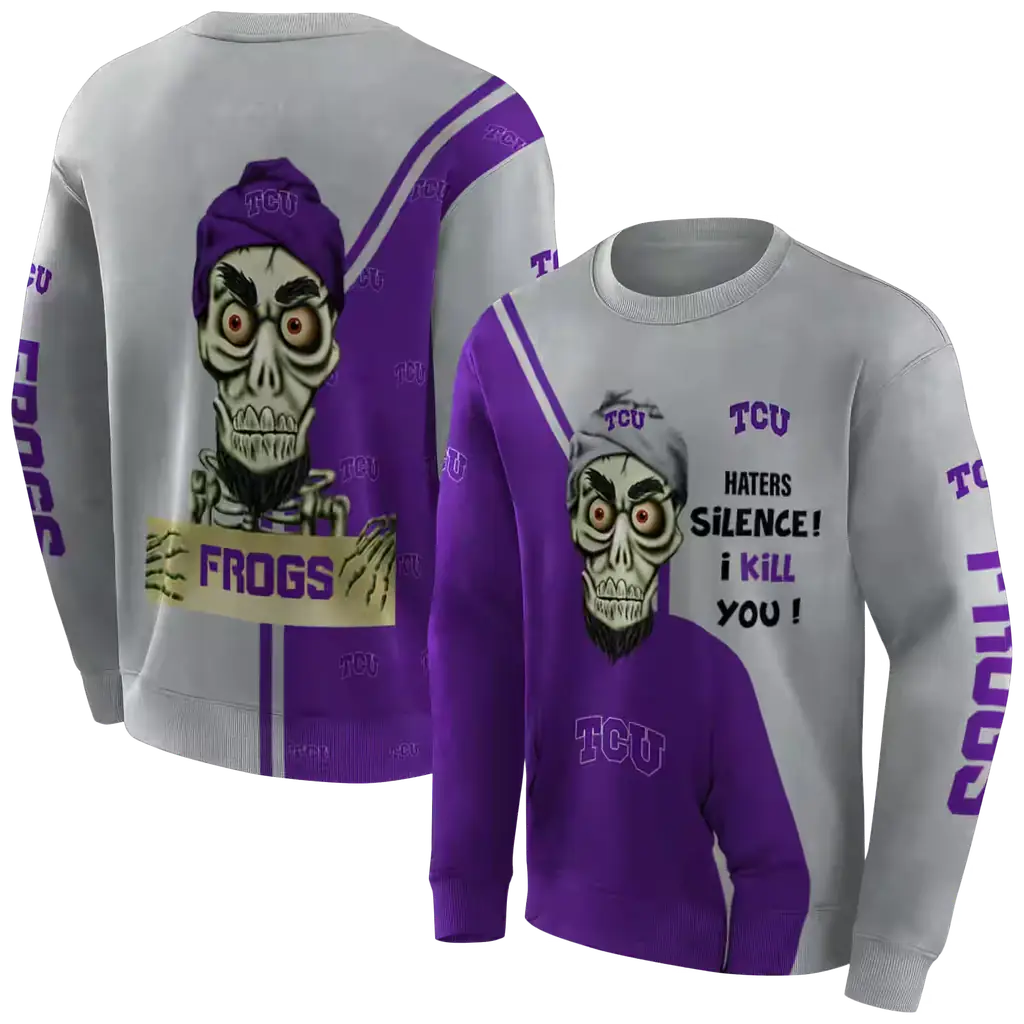tcu horned frogs achmed skull purple hoodie premium grade tcu horned frogs achmed skull purple hoodie premium grade