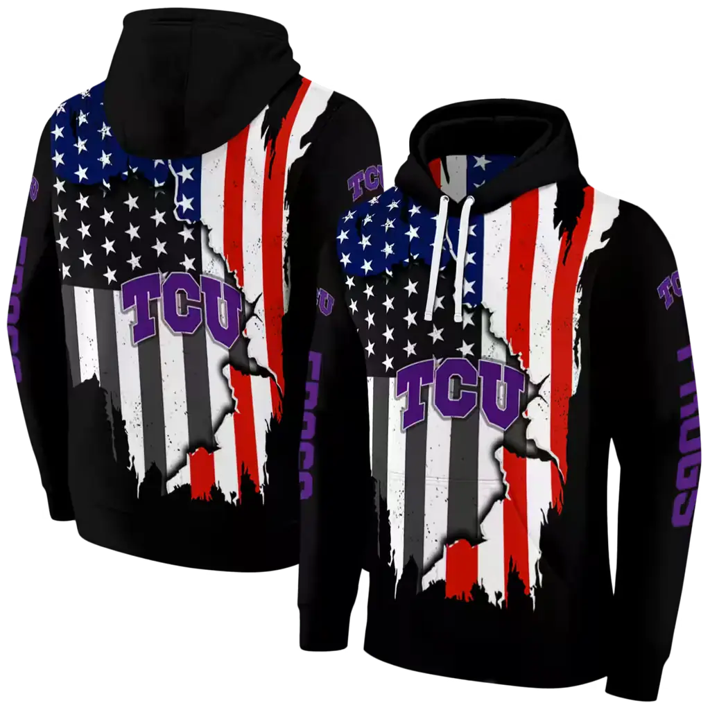 tcu horned frogs american pride black hoodie fashion forward tcu horned frogs american pride black hoodie fashion forward