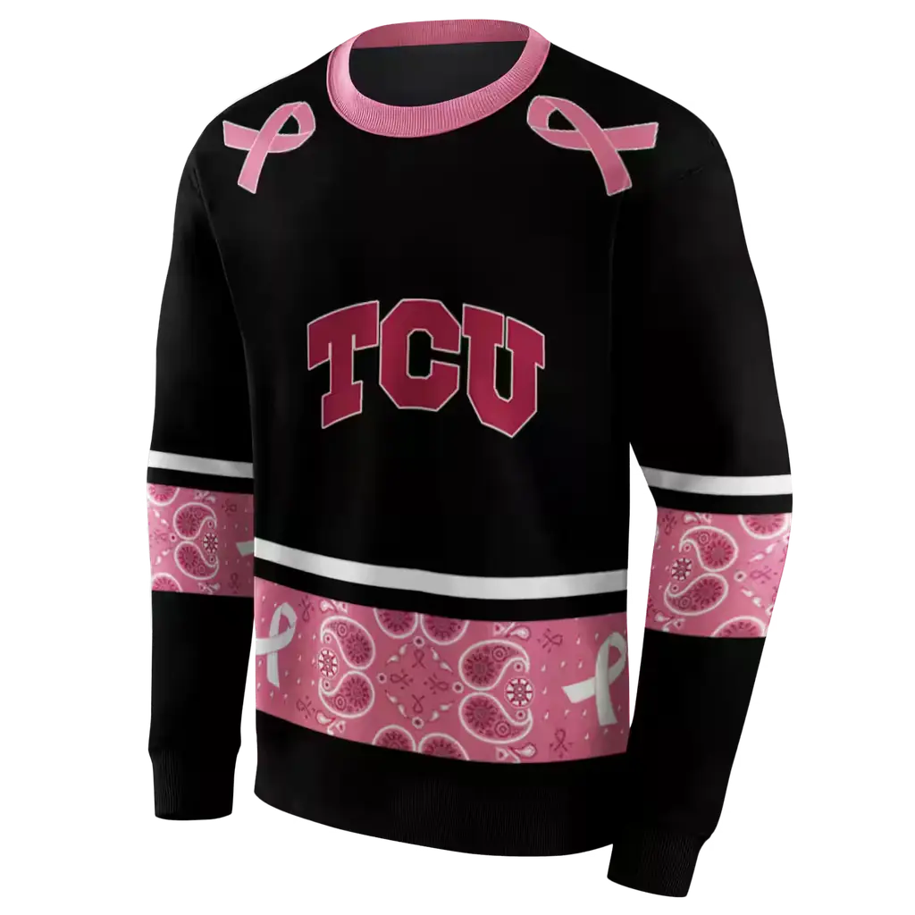 tcu horned frogs awareness ribbon black pink hoodie new arrival tcu horned frogs awareness ribbon black pink hoodie new arrival
