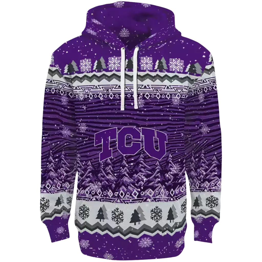 tcu horned frogs christmas trees purple hoodie best selling tcu horned frogs christmas trees purple hoodie best selling